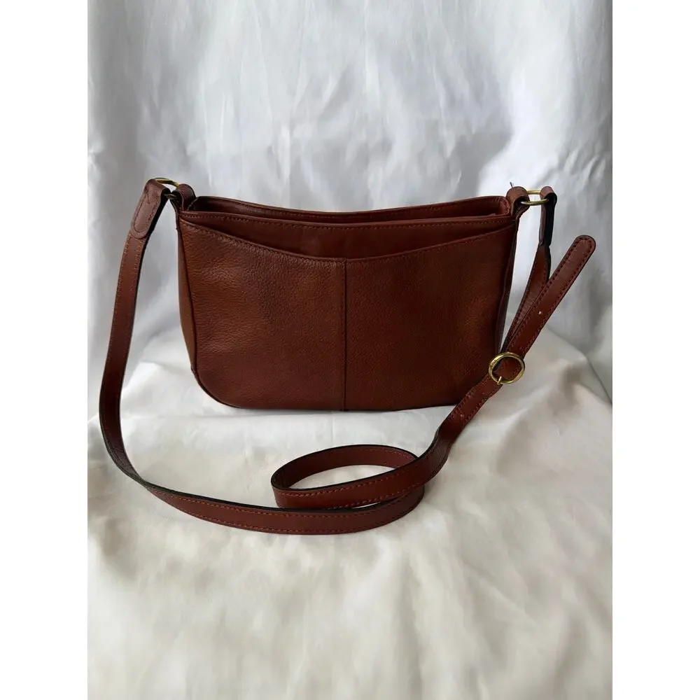 Vintage Liz Claiborne Leather Co. Brown Leather Handbag Pebbled Leather